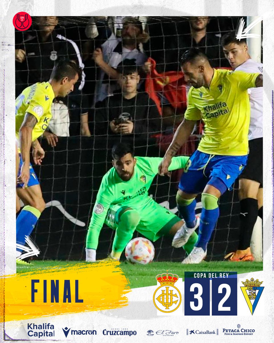 Cadiz_CF's tweet image. ⚪️💛 #RealUniónCádiz #CopaDelRey  

3-2 | Final.