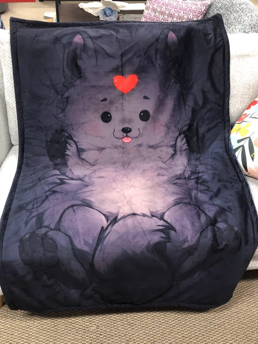 Bingpup blanket (flawed) prototypes complete! I shouldn't have brought them to work…I'm so tired and I just wanna use them go take a nap LOL 