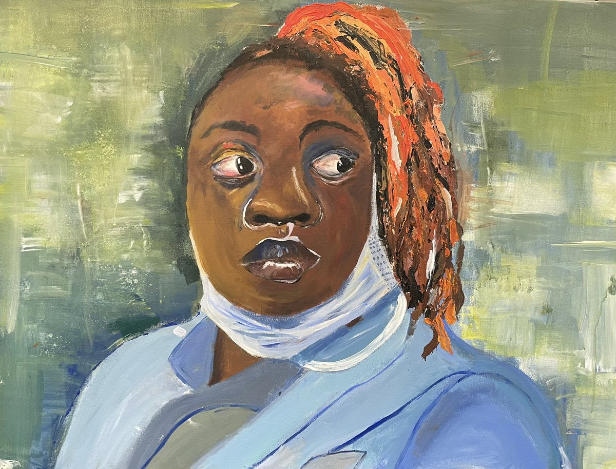 DTC_ECTLead's tweet photo. I am so proud of our Year 11 artists in their gruelling 10hr mock exam. These are just a sample of the paintings produced (size A1 or bigger on canvas). This yr we asked students to paint someone that means a lot to them. So amazed by these outcomes🎨@DixonsTC https://t.co/1X8hKnLgDP