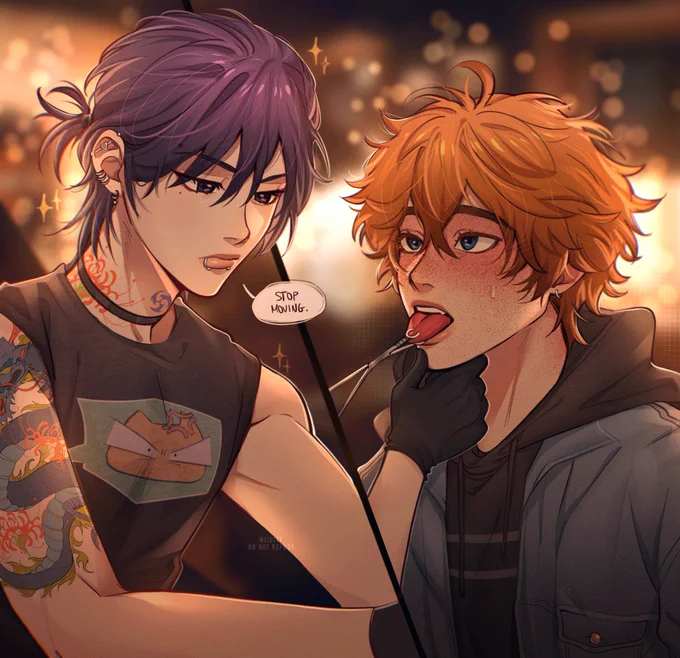 childe is scared shitless but the piercer is hot so fuck it  #chiscara 