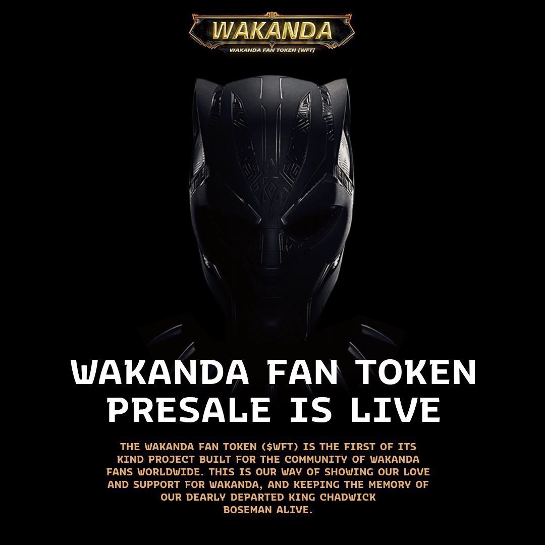 lourdesanchezok's tweet photo. Wakanda Fan Token $WFT is the official fan token of Wakanda. A token by for fans worldwide, here’s an opportunity to be part of this amazing community and support efforts towards colonic cancer awareness in memory of our fallen hero CHADWICK BOSEMAN 

https://t.co/Z54viWR63p https://t.co/VnV9j4mjsz