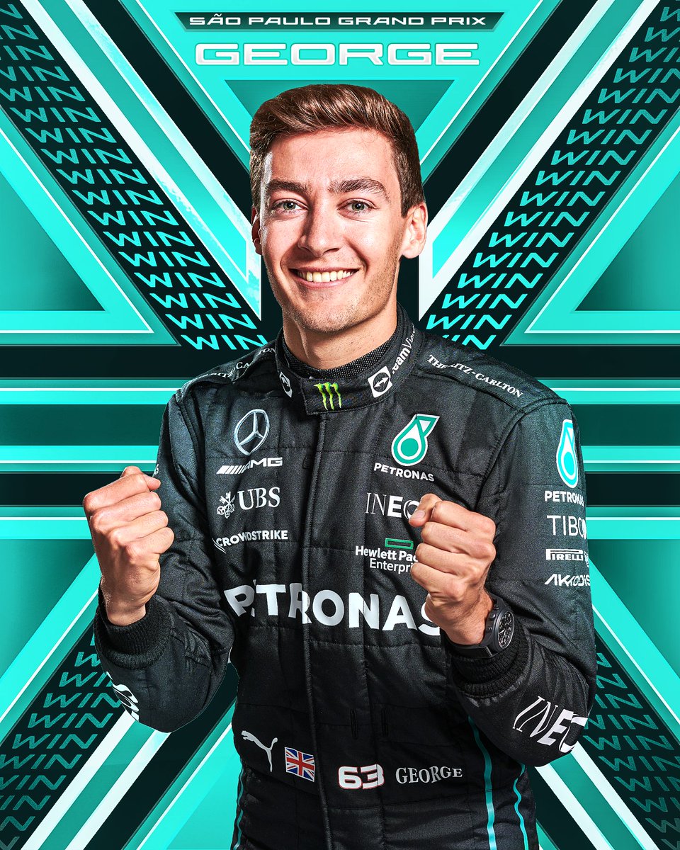 GEORGE RUSSELL IS AN @F1 GRAND PRIX WINNER!! HE TAKES THE FLAG FIRST IN SÃO PAULO 👏👏