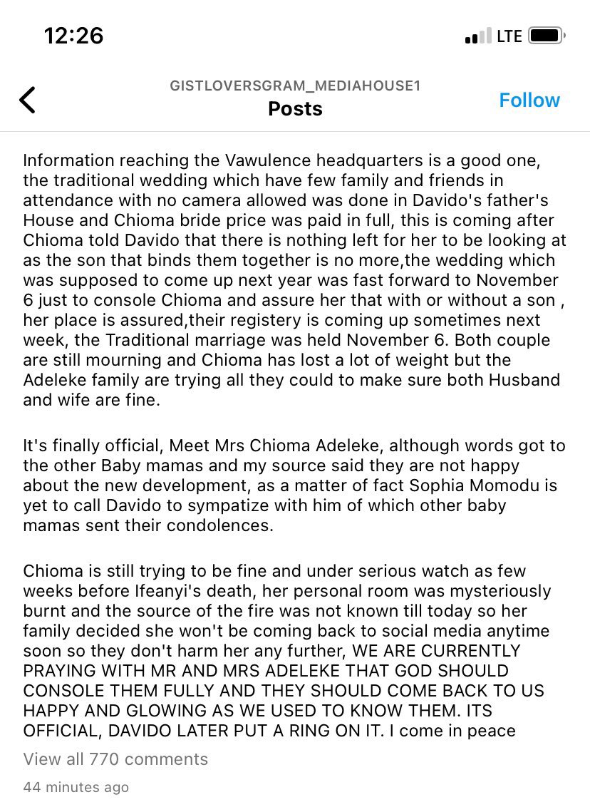 SET_TV1's tweet photo. Davido and chioma are officially married and they did a low key traditional wedding on the 6th of this month.  
Credit: Gistlovers 

Chioma #CongratulationsPastorChris Wizkid #MLLEalbum Burna Boy #Davido #IfeanyiAdeleke https://t.co/0YU7CFpGag