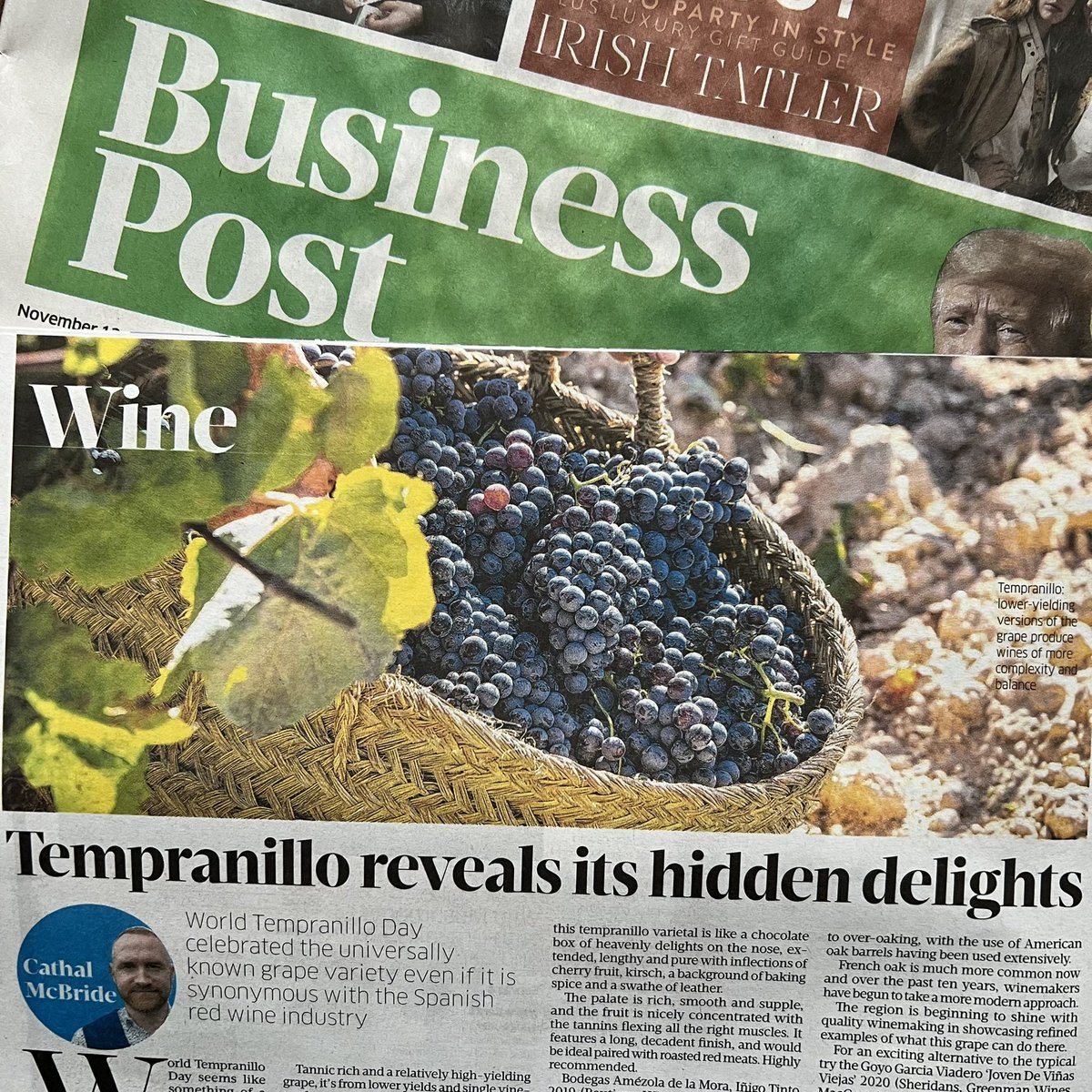 It was #worldtempranilloday last Thursday so in today’s <a href="/businessposthq/">Business Post</a> magazine I take a look at the Spanish classic and examine so high quality expressions from La Rioja to Ribera del Duero #buyapaper or link in the tweet below to subscribe