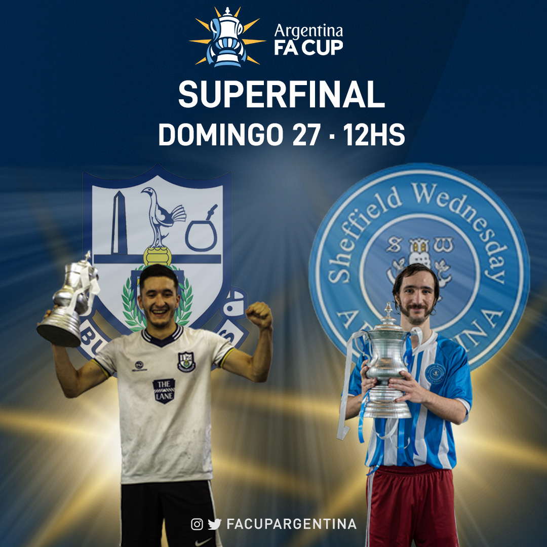 👀Aparecemos para contarles que en dos semanas se viene la primera Super FA Cup Argentina edición 2021/22. El campeón 2021 <a href="/Spurs_BSAS/">OSC Buenos Aires Spurs - Tottenham</a> se mide con el actual campeón <a href="/SWFCArgentina/">Sheffield Wednesday Argentina 🏆</a>.

Los esperamos el domingo 27 a las 12hs en Futbol Ciudad, a 13.809 km de Qatar. 

#FACupArgentina