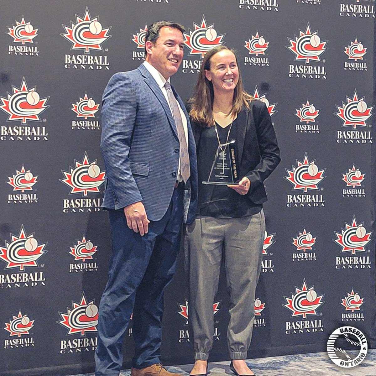 BaseballOntario's tweet photo. Congratulations to our very own Ashley Stephenson (@PEstevie) on winning the Lionel Ruhr Elite Coach of the Year Award! Ashley is the first female recipient of this award!

#OBAProud https://t.co/SCS8lKqBP1