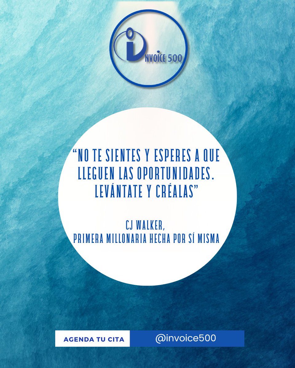 invoice500's tweet photo. “No te sientes y esperes a que lleguen las oportunidades. Levántate y créalas”.
CJ Walker, primera millonaria hecha por sí misma

Contacto: 
📞+1.770.292.8324
📞+1.213.418.7755
📧info@invoice500.com

#hoy #promociones #lonuevo #lomasviral #entendencia https://t.co/rOOrdarNjk