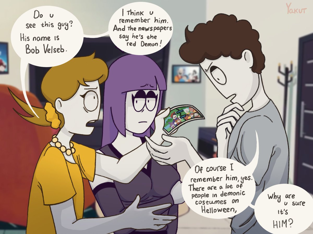 YangSmilley's tweet photo. "The night after Halloween"
Maybe I'll make a full-fledged comic 
#spookymonth #SpookyMonthBob #spookymonthfanart #SrPelo #theory #Halloween https://t.co/UKeIn9mglY