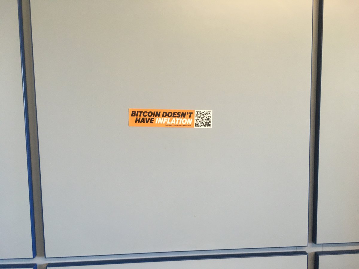 BTCsheep87's tweet photo. @wowbitcoinrocks
 I’ve just placed the ‘Bitcoin doesn’t have inflation’ sticker in the Gent’s toilet at Whipsnade Zoo (England)… granted it’s not the most scenic view from a urinal but when you leave the loo, there are lots of cool animals to see. #SpotTheRhino #BitcoinRocks https://t.co/9ywxfD3lMk