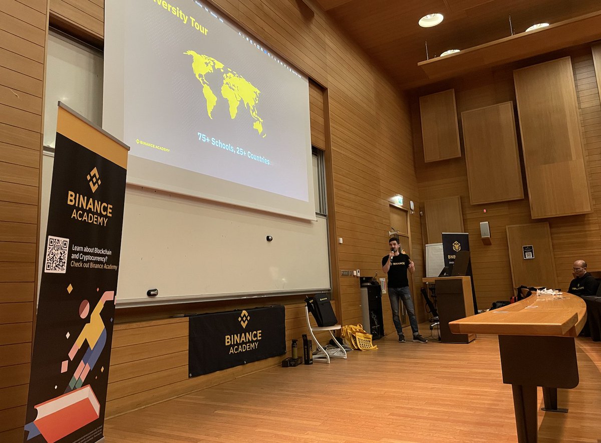 BinanceAcademy's tweet photo. We held 8 workshops on our #BinanceUniversity Tour this week 🔥 

If you want to be a part of our mission to drive crypto and Web3 adoption, join our #Binance Student Ambassador program!

Apply here ➡️ https://t.co/5NokdAWvWa

Check out the highlights from the week in the 🧵. https://t.co/3QqDZ1qJHu