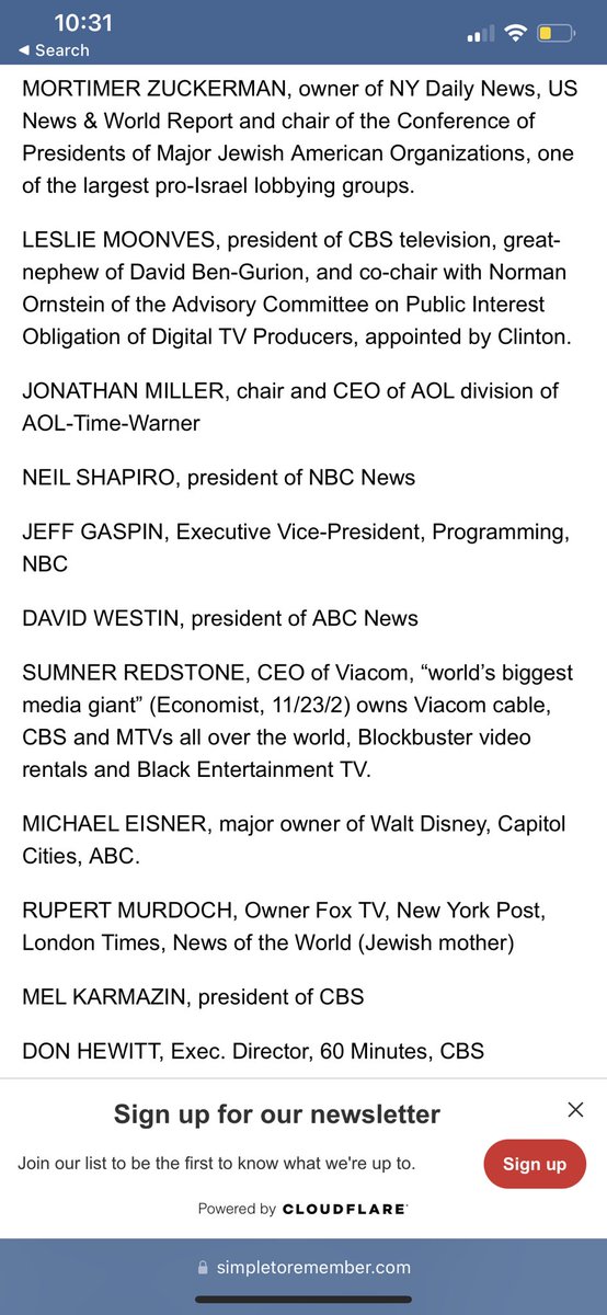 Skip6ps's tweet image. Look at these names and TITLES they are all Jewish white males.They control 96% of ALL news outlets in America.A white Jewish man owns BET like come on now.When the news comes on it’s always going to be bias and when a group owns 96% of all of them it going to change perceptions