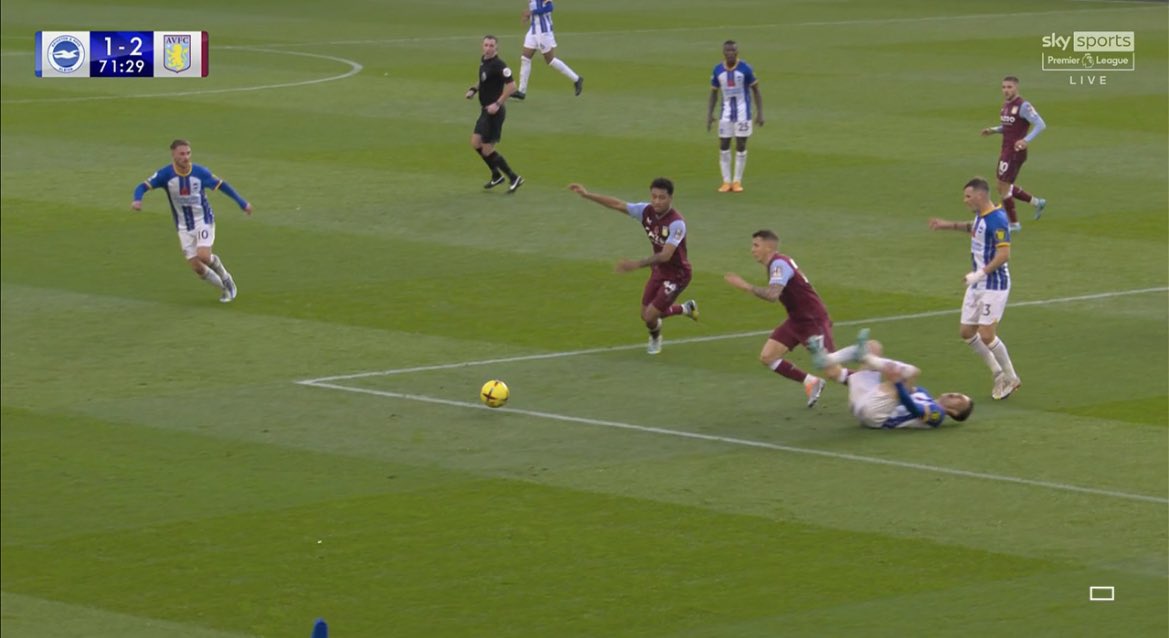 Yes, that should have been a penalty to Brighton after Digne smashed Solly March's leg after a failed clearance