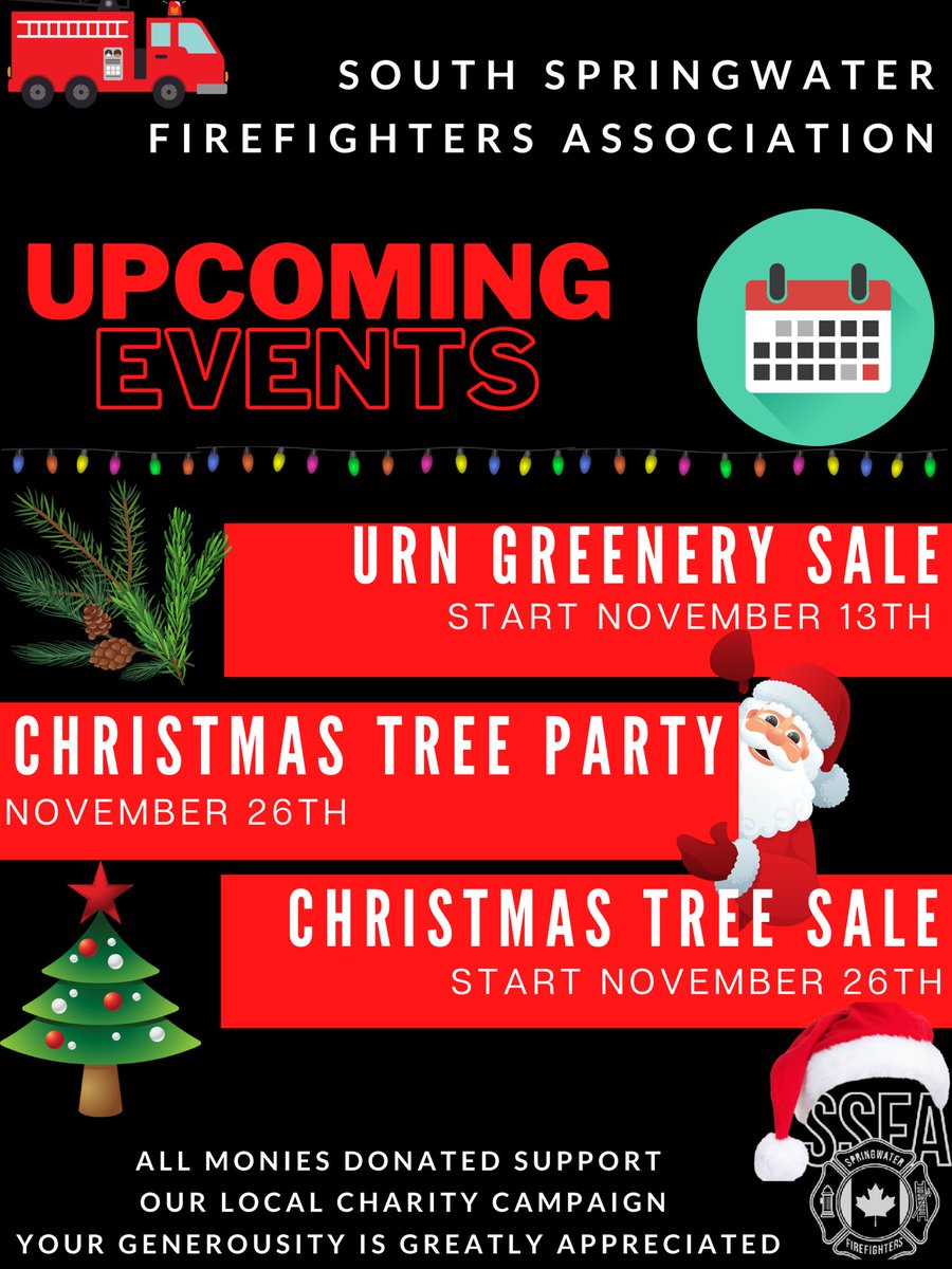 allbecs's tweet photo. It’s beginning to look a lot like Christmas!Our SSFA volunteer fire fighters association is all set up, and it is lightly snowing! 
Don’t miss this great chance to support local! 
2 locations, Anten mills Community centre and Midhurst Library!
Township of Springwater Jason Allan https://t.co/4ID0ebu6D2