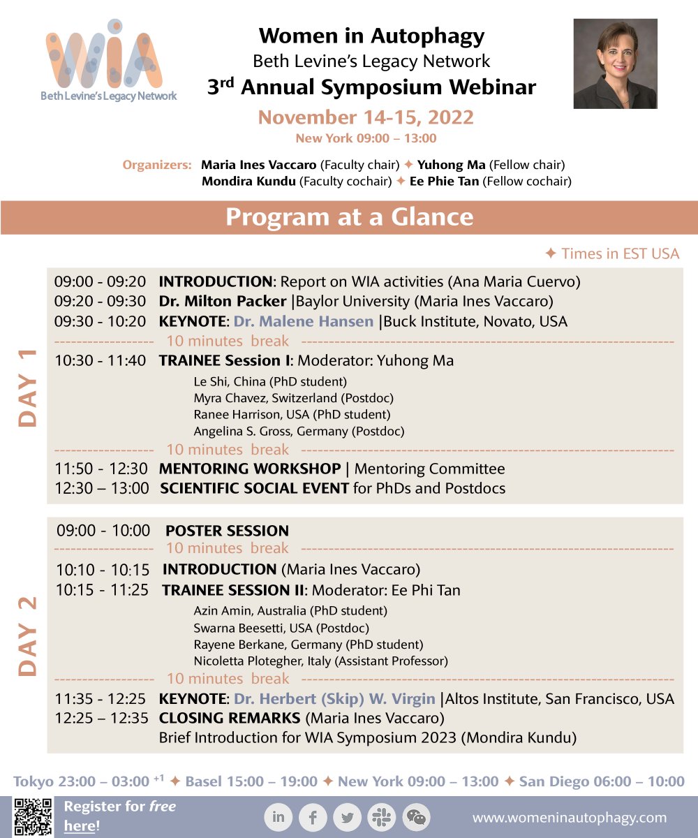 WAutophagy's tweet photo. #AnnualSymposiumALERT less than a day to start the wonderful WIA annual symposium with a super exciting program⬇️⬇️ #REGISTRATION is still open: https://t.co/3yH2nJXuHo #JoinUS #WomenInScience #WomenInSTEM https://t.co/63HDDHm4JW