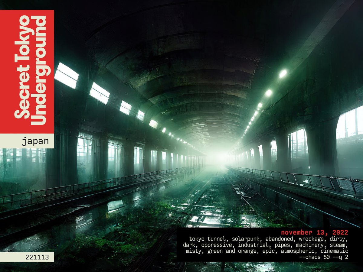 darylanselmo's tweet photo. #nijijourney #midjourney #artdirection #everydays #posthumandesign #posthumanart #ai #aiart #tokyo #underground #subway #classified #topsecret #shinjuku #chuoline #yamanoteline https://t.co/kitk9SRfUf