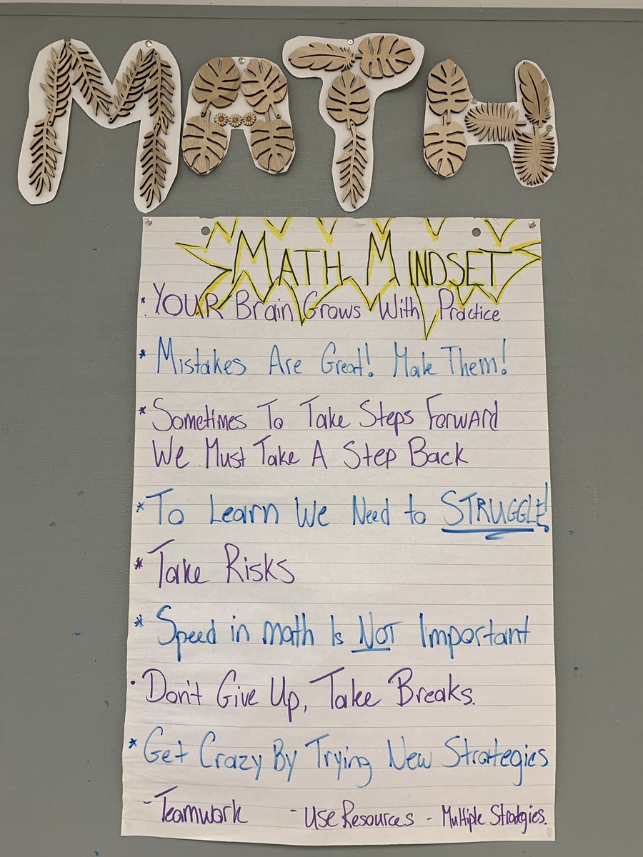 Math is all about mindset – so T <a href="/jordblack10/">Jordan Black</a>'s Ss are encouraged by these mindset mantras: 

#iteachmath