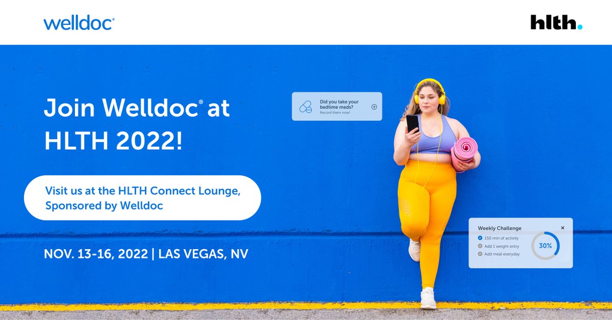 ShereeseMayMba's tweet photo. RT @Welldoc: HLTH 2022 is finally here! Be sure to visit our team at the HLTH Connect Lounge, Sponsored by Welldoc® for a very exciting giveaway.
While you're there - could we grab you a coffee? Let us know:
https://t.co/hGzafZiyjz
#HLTH2022 #healthco… https://t.co/UJsOSv5ixR