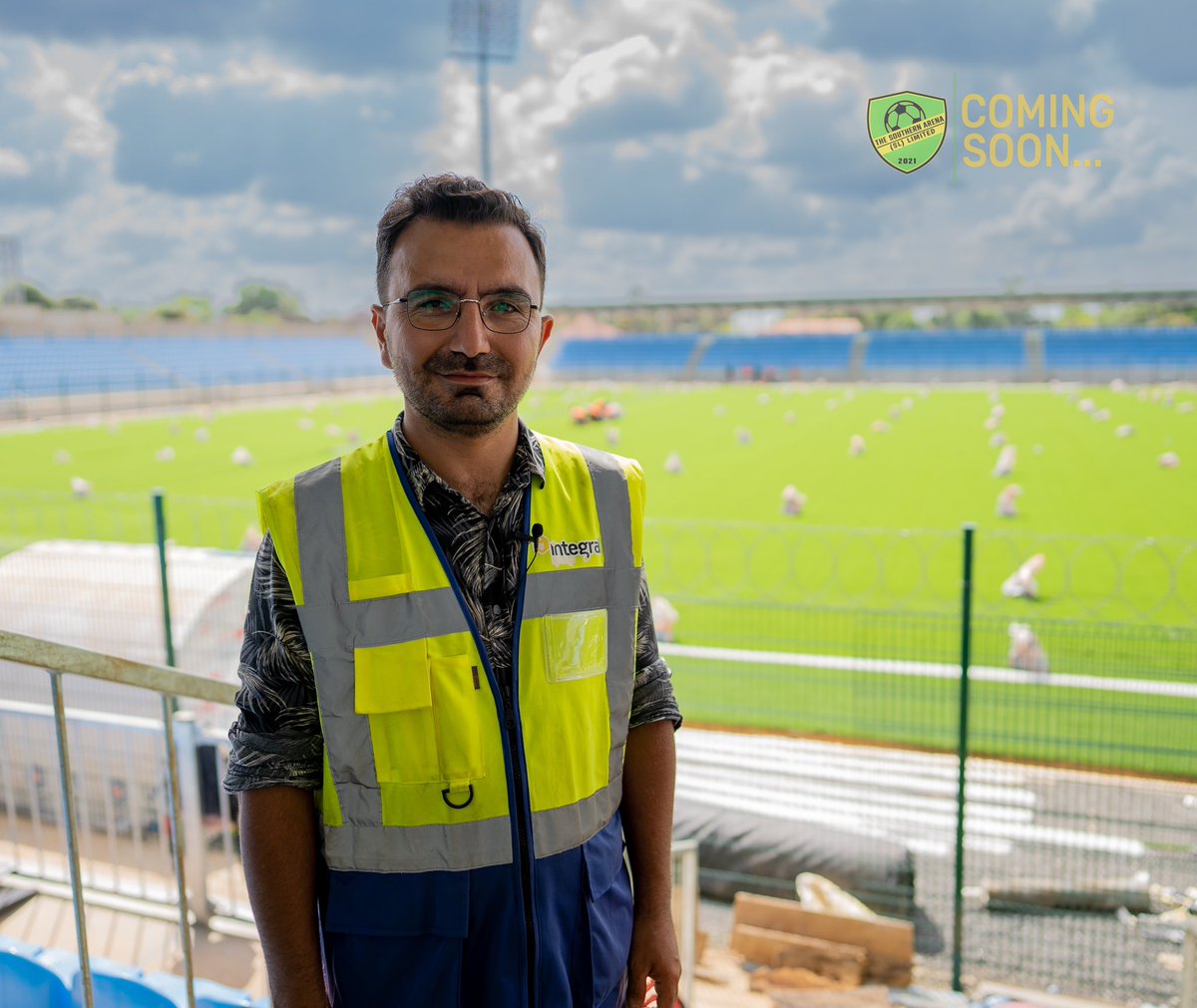 southernarena's tweet photo. @integralgroupgl Site Chief Muhammed Aksoy has disclosed that the construction of @southernarena in Bo City is at its final phase and expected to be ready early 2023. He added that, “if completed, the 6,000 capacity stadium will have the best playing turf within the sub-region”. https://t.co/hNNByPT9VX