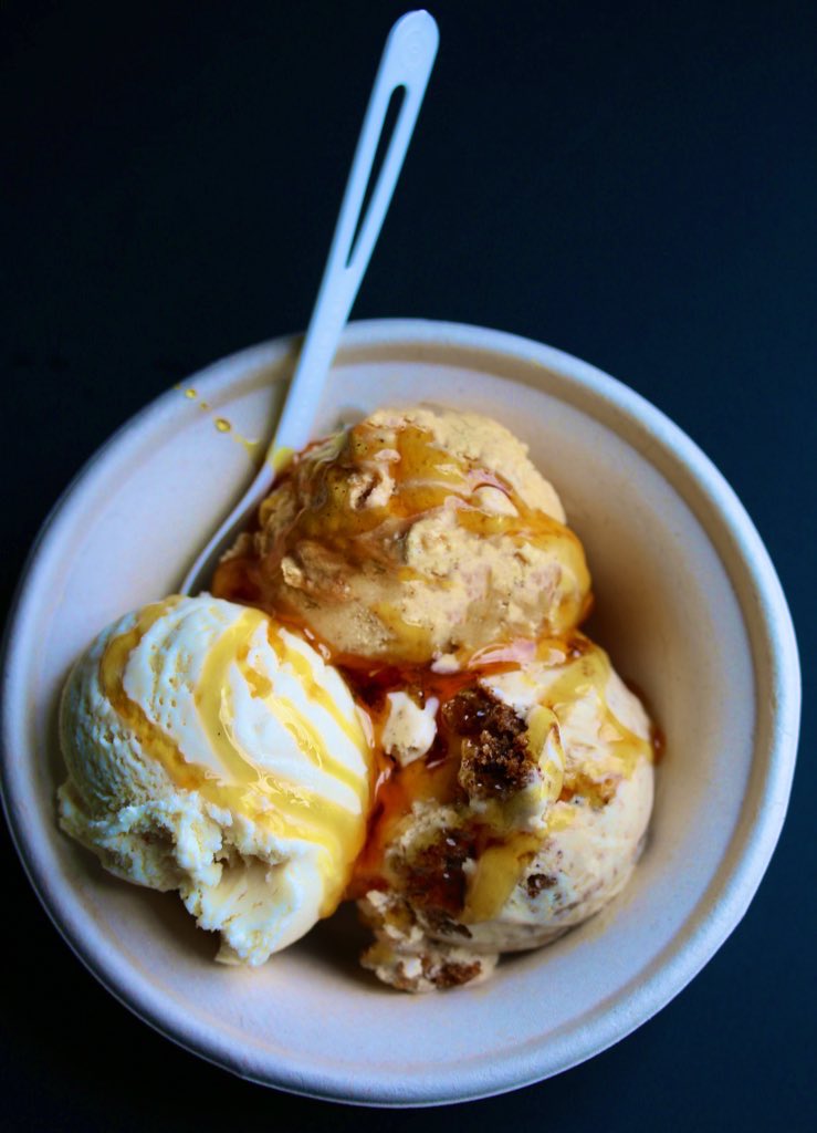 humphryslocombe's tweet photo. ✨CUSTOMER CREATION✨ Try this awesome seasonal sundae that one of our guests created! Brown Butter, Spiced Pear and Pumpkin Galette ice cream with Bourbon Caramel - it’s CRAZY GOOD! Grab yours at any of our Bay Area Scoop Shops now. #brownbutter #spicedpear #pumpkin #icecream https://t.co/H1sW1EpO31