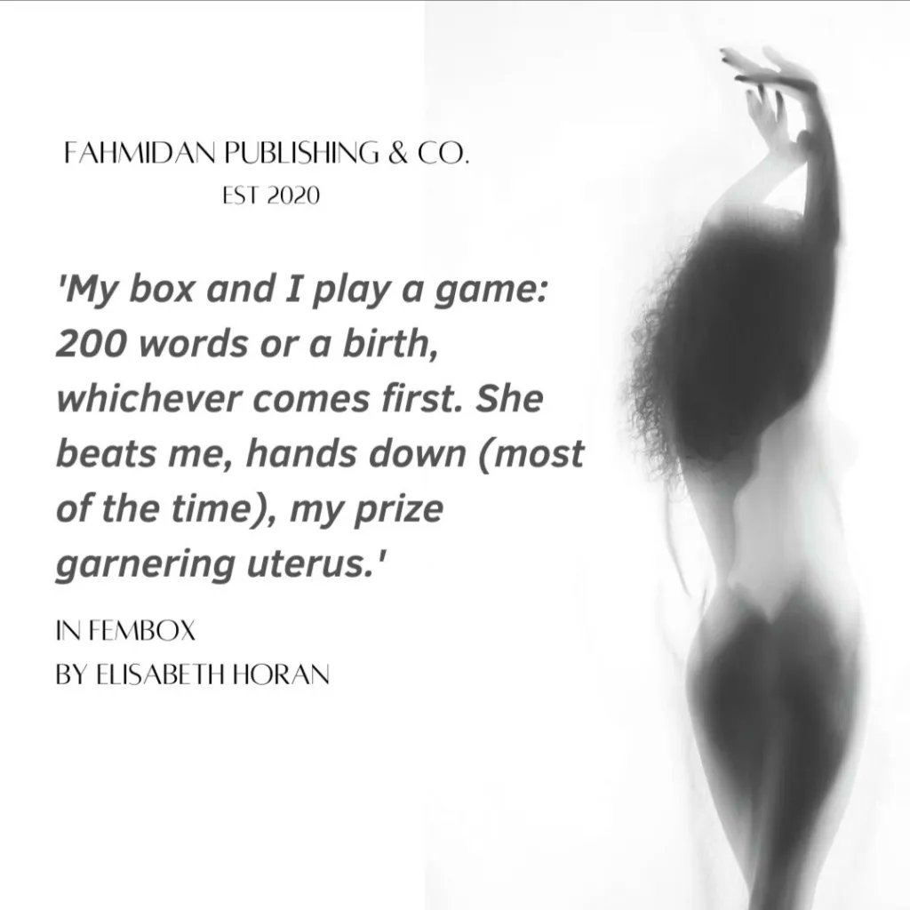 fahmidangroup's tweet photo. @ehoranpoet 's 'Fem Box' explores womanhood and the suffering that has become so common for women globally. https://t.co/G2iMEt133k