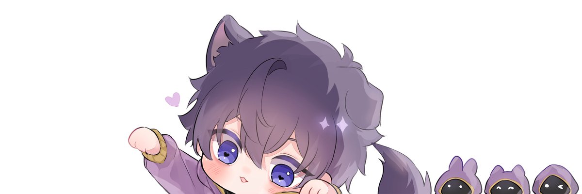 1boy male focus animal ears tail purple eyes dog ears chibi  illustration images