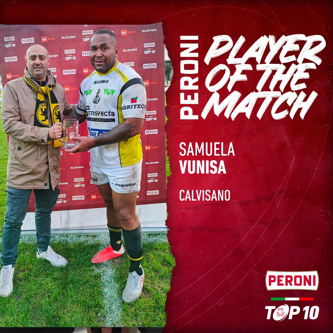 Federugby's tweet photo. 🔴 #PeroniTOP10 

🏆 5ª Giornata | Player of the Match 🏅

▪ Francesco #Ferrara, Colorno
▪ Massimiliano #Chiappini, Fiamme Oro
▪ Samuela #Vunisa, Calvisano

#rugbypassioneitaliana https://t.co/JT2SHqnhMN