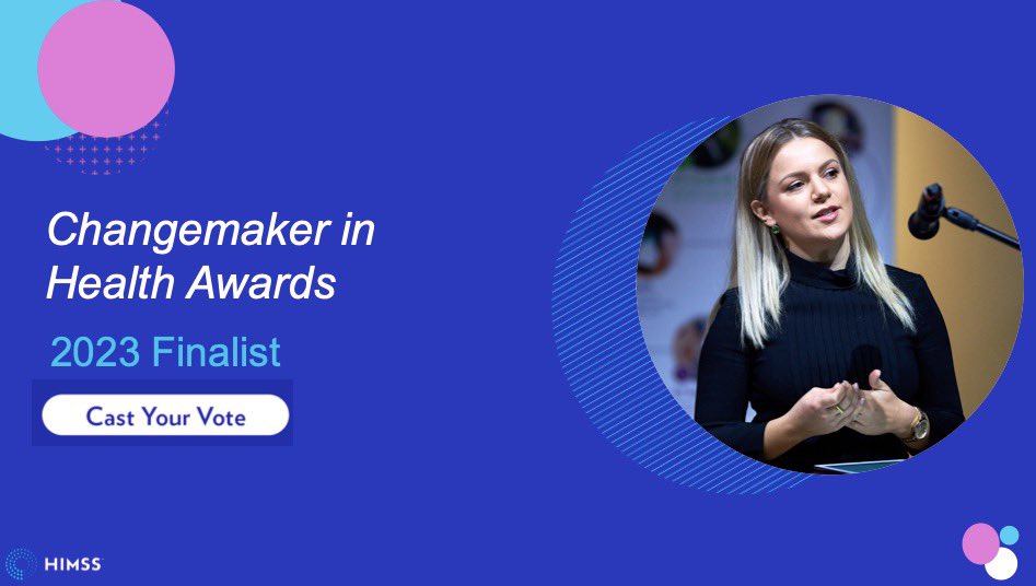 I am grateful to be nominated as finalist for the <a href="/HIMSS/">HIMSS</a> global Changemaker in Health Award in the category Women in #HealthIT among so many BIG names that I have been looking up to for years. The public voting is open until 22 Nov 🙏🏼 my.reviewr.com/s2/showcase/HI…