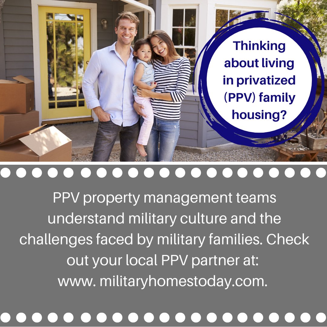 #DidYouKnow PPV housing offers benefits like paying rent with allotment, no security deposits, no application fees & free community events? Find PPV housing near you: militaryhomestoday.com Contact the Local Navy Housing Service Center: cnic.navy.mil/ContactHousing