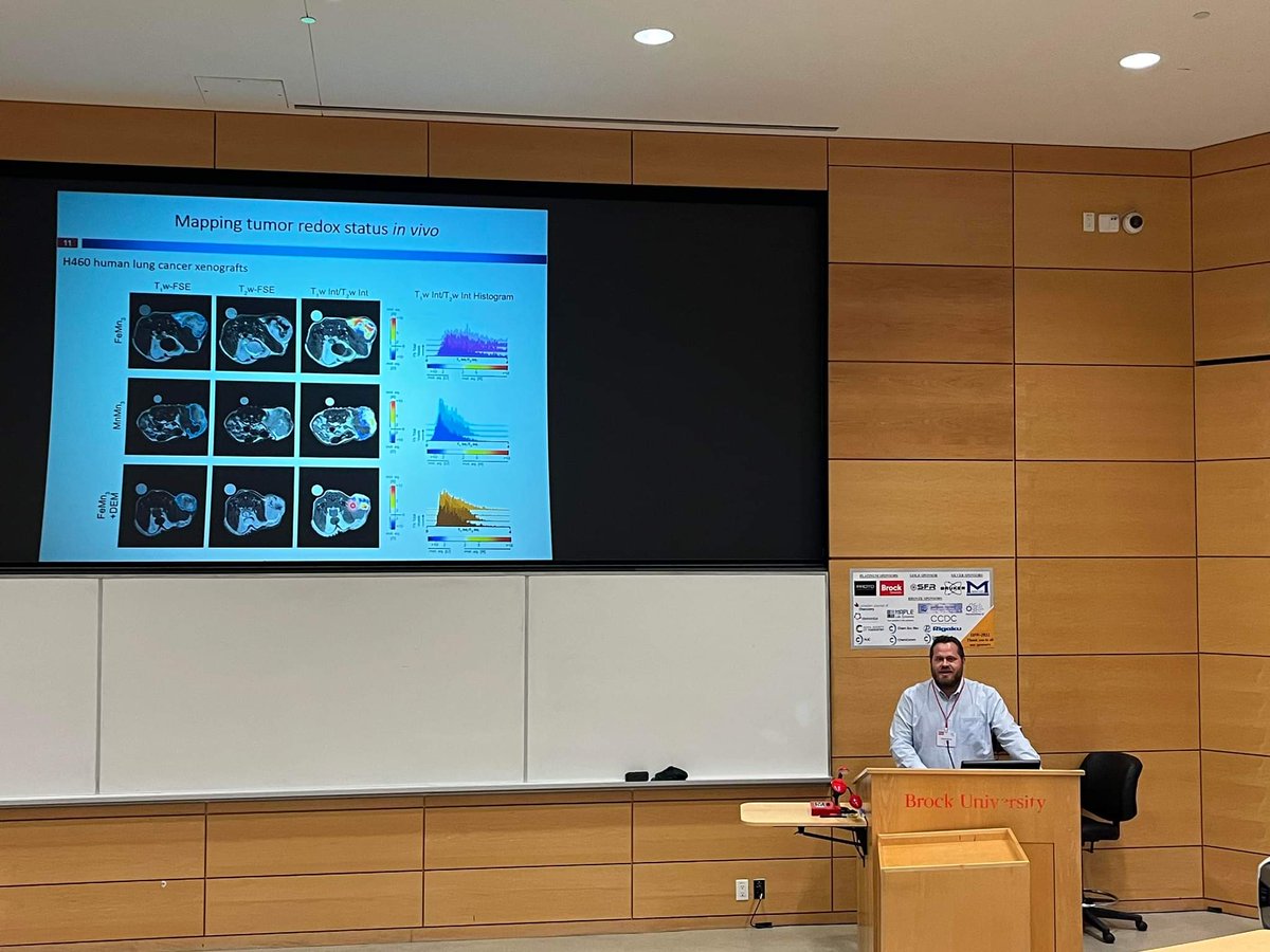 What an experience! Presenting for the first time our work on redox MRI CAs at @BrockU_IDW! Thank you @MelaniePilking3 for the excellent organisation at @BrockUniversity