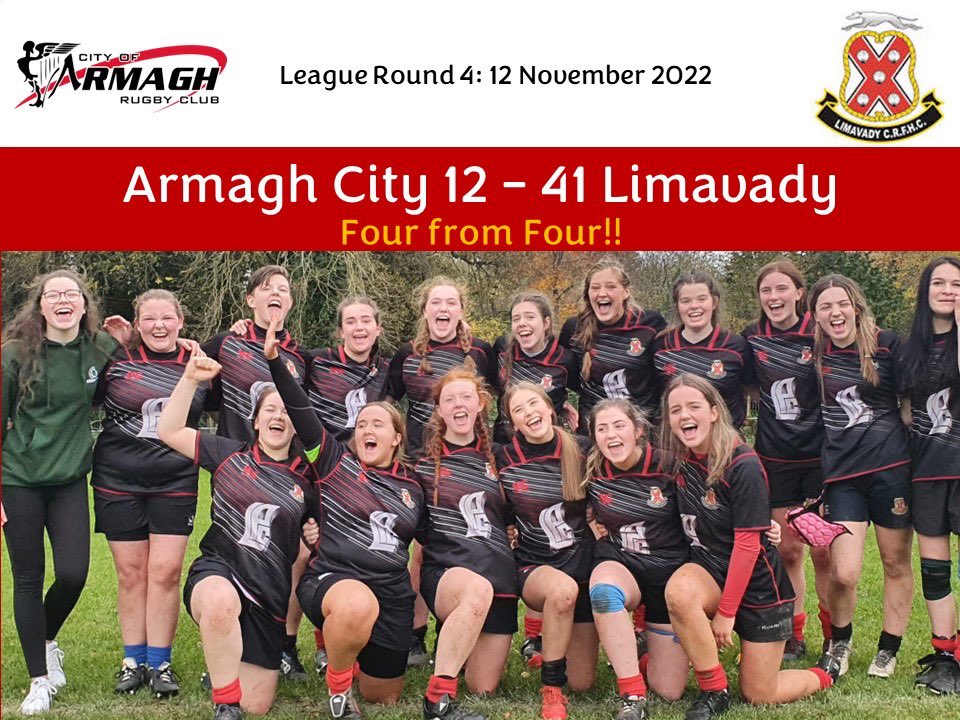 GirlsLimavady's tweet photo. Massive thanks to @CityOfArmaghRFC girls who tested every aspect of our game yesterday pushing Limavady U16 girls to a hard fought 12 – 41 win. Special thanks to David Graham and Sue Mercer and all the staff who provided a warm welcome and much needed post-game refreshments 🙌🏻🙌🏻 https://t.co/bd6tsx8PEX