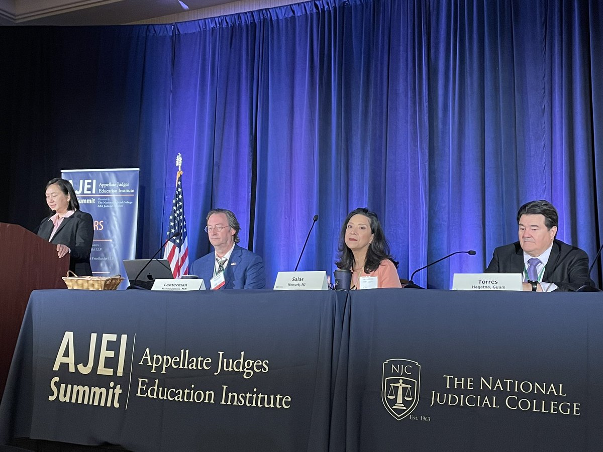 Safe and Secure: Are You Sure panel with Judge Esther Salas  and cyber security expert Mark Lanterman with moderators Justice Robert Torres and Judge Jacqueline Nguyen. #AJEI2022