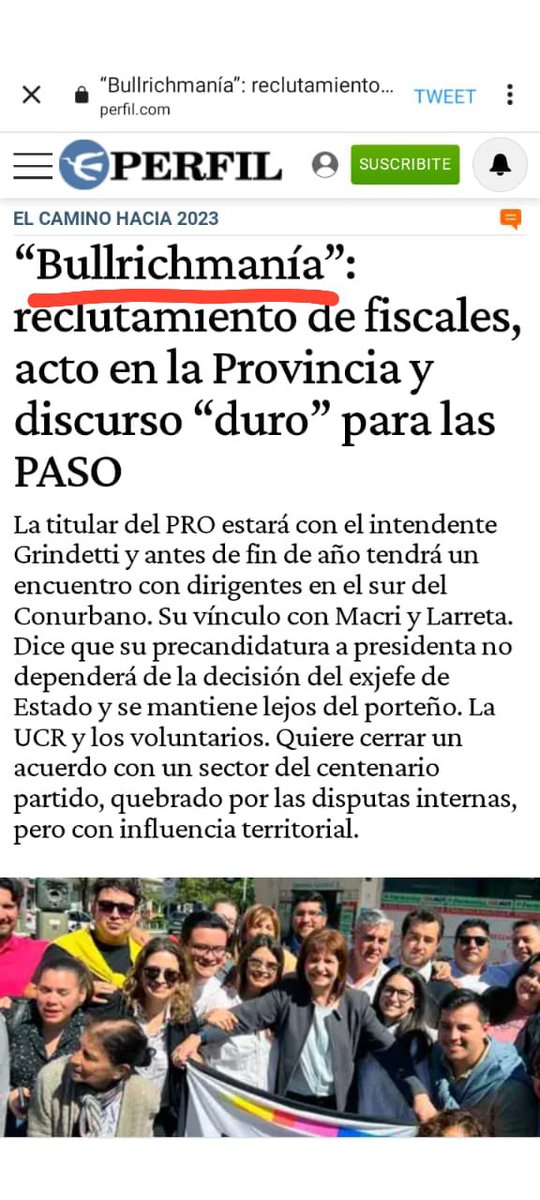 BullrichNqn's tweet photo. GRACIAS @perfilcom y @ezequielmauro por hacer esta nota!!!
LA BULLRICHMANIA NO PARA DE CRECER ‼️

 SUMATE
1. Contactarnos por mensaje privado
2. Y ahí empieza la diversión!!!

SUMATE CON LA DE TU CIUDAD, TU PUEBLO TU BARRIO O TU CUADRA. 

@patobullrich
#bullrichmania https://t.co/YOUVijiwOL