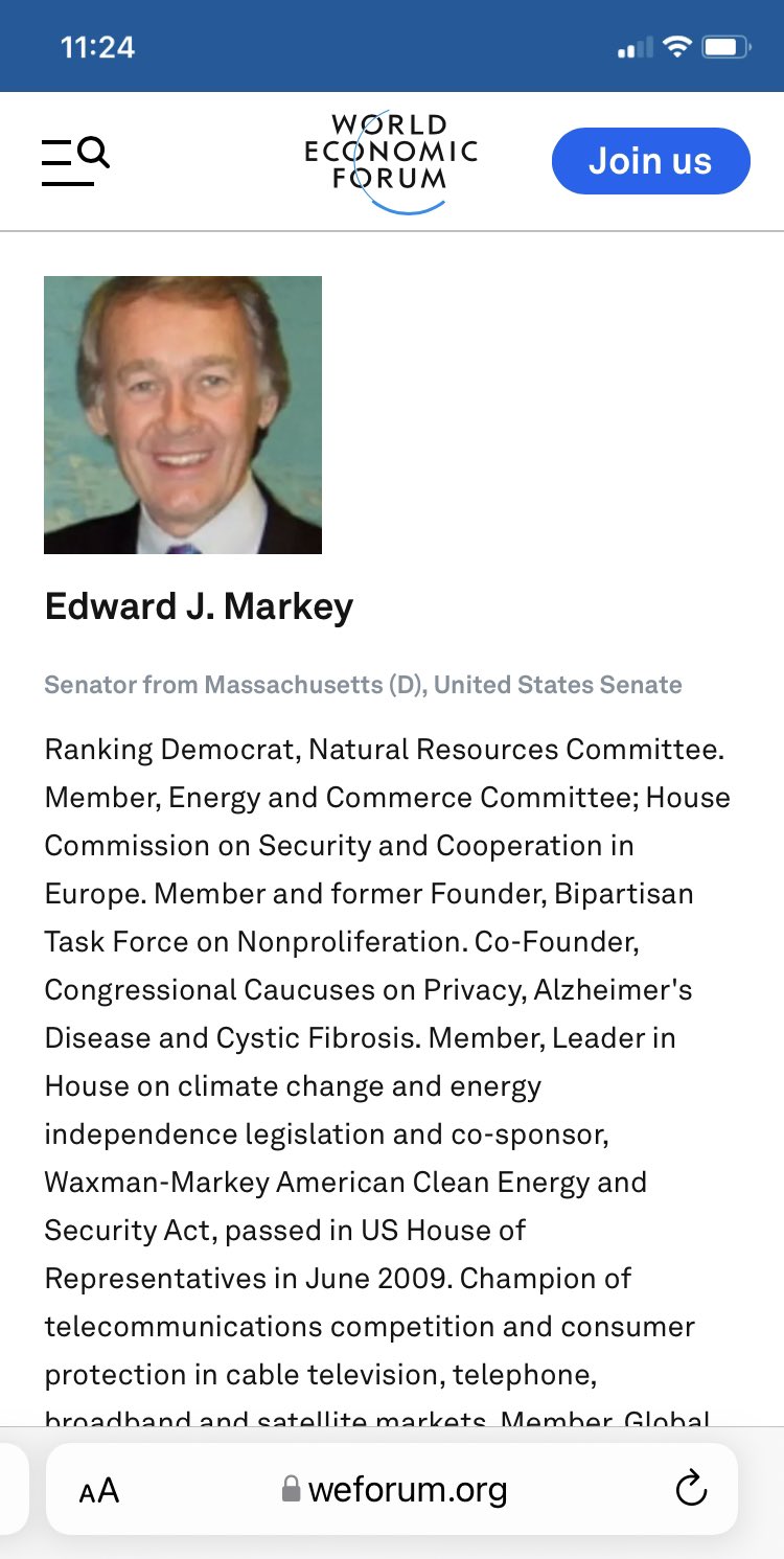Some One On Twitter SenMarkey A WEF Member Hmmm Https t co some-one-on-twitter-senmarkey-a-wef-member-hmmm-https-t-co