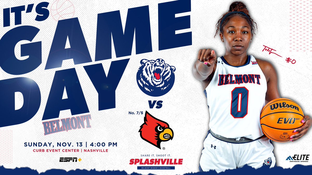 BelmontWBB's tweet photo. 𝐆𝐀𝐌𝐄𝐃𝐀𝐘
 
🐻 🆚 No. 7/5 Louisville
 
🏀⌚ 4:00 p.m.
📍 🎶🎵 𝘾𝙞𝙩𝙮
 
🖥💻📱 | https://t.co/vqBHTucFaE
📊 | https://t.co/tfCBfg74Hc
📻 | https://t.co/sdPsr5OsS5
 
#ItsBruinTime | #Splashville https://t.co/6OApi8czCi