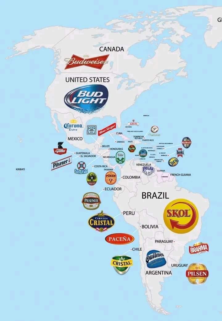 Cervezas populares en los diversos países del continente 👇