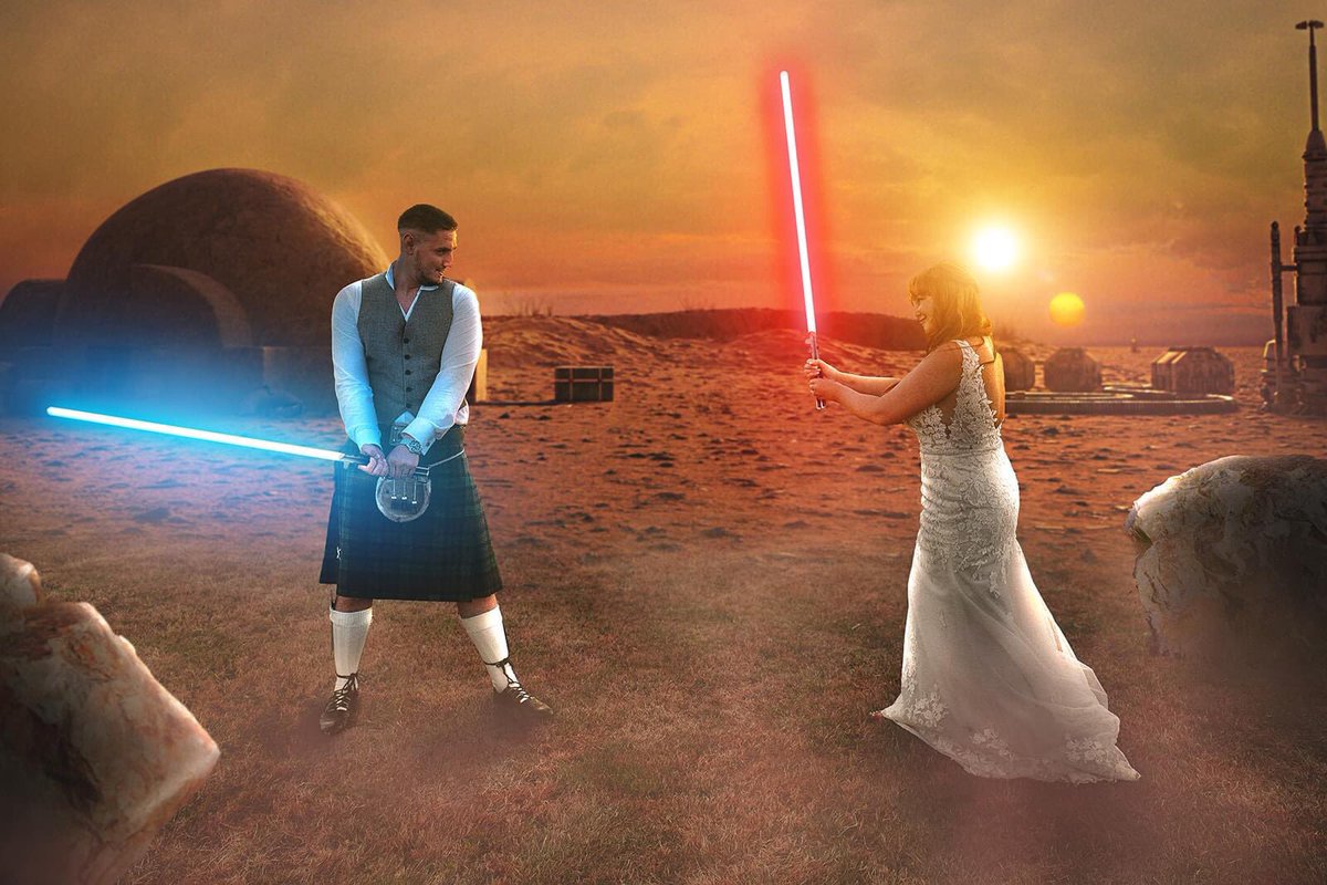 DengieRaven's tweet image. A Kelly wedding without at least three lightsaber deaths is considered a dull affair…