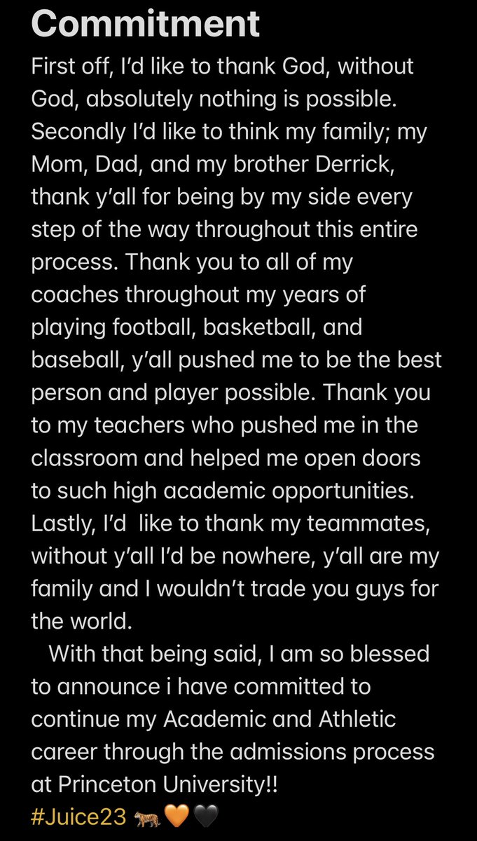 barrett eddlemon (@barretteddlemon) on Twitter photo COMMITTED to the admissions process at Princeton University!! 🧡🖤🐅#juice23 <a href="/PrincetonFTBL/">Princeton Football</a> <a href="/Princeton/">Princeton University</a> COMMITTED to the admissions process at Princeton University!! 🧡🖤🐅#juice23 <a href="/PrincetonFTBL/">Princeton Football</a> <a href="/Princeton/">Princeton University</a>
