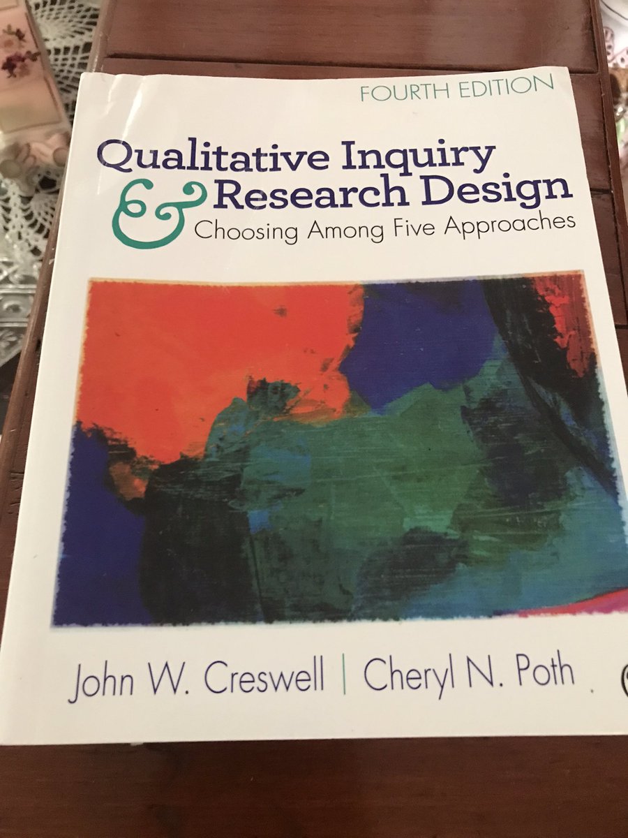 RPVBooks I teach qualitative research design with this book. What I like  the most is the fact that Cresswell and Poth focus on research design  across multiple paradigms and analytical approaches. Recommended.