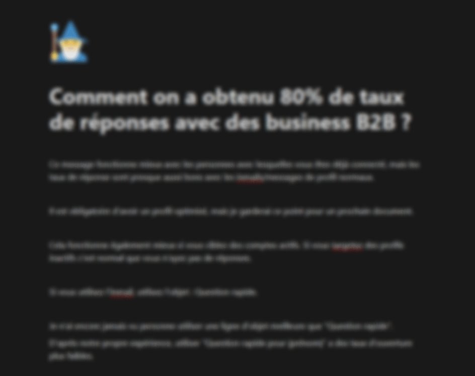 raphael_dalleau's tweet photo. Voilà le doc qui décrit la stratégie qu'on a utilisée pour avoir 80% de taux de réponses avec des business B2B.

Une info comme ça, vaut 200e.

RT et commente "80" et c'est à toi GRATUITEMENT. https://t.co/YlLrRZzCxj