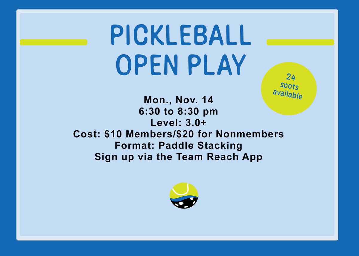 GenesisClayview's tweet photo. You still have time to sign up for Pickleball Open Play at 6:30 to 8:30 pm tomorrow! Sign up on the TeamReach app, or if you don't have it, feel free to call and sign up at the front desk at (816) 781-7939. https://t.co/YQCRa4eCaf