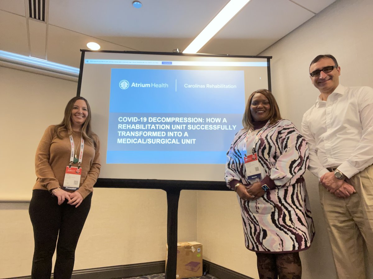 vishrajmd's tweet photo. Great work on the final day of #ACRM22 @ACRMtweets in Chicago. Excellent work by our SCI and wound care team talking about wound recovery; great working with @EaddyRonella and Casey Gadd on what may have been our best presentation together! @CarolinasRehab #TheNewCR @AtriumHealth https://t.co/9knKMrxio9