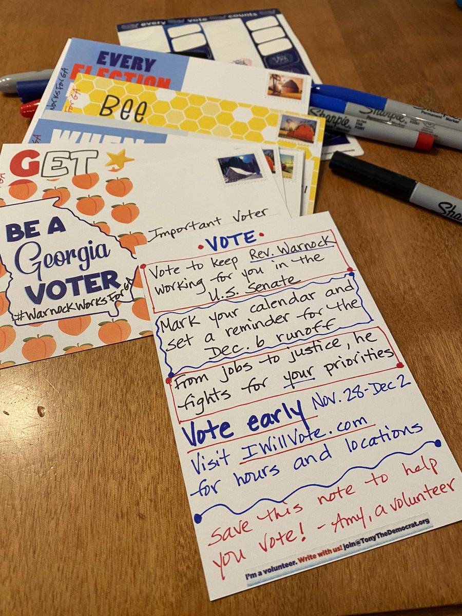 Let’s get number 51 😊🗳💙 🌊#GoWarnock #postcardstovoters #WarnockWorksForGA #BlueWave