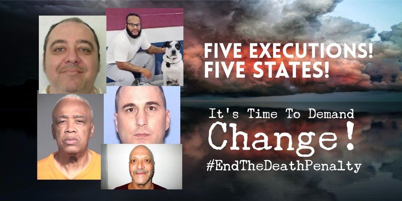 People of faith, please raise your voice and help us spread the word! 5 states...5 executions by the end of November! Texas, Arizona, Oklahoma, Alabama and Missouri plan to murder their citizens in the next days! #StopExecutions #EndTheDeathPenalty