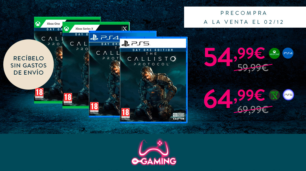 CarrefourGaming's tweet photo. ¡Precompra online #TheCallistoProtocol y llévate la #DayOneEdition desde 54,99€ con gastos de envío gratis! 👉 https://t.co/Z2WweN3126 https://t.co/ZRzDJk3Hox