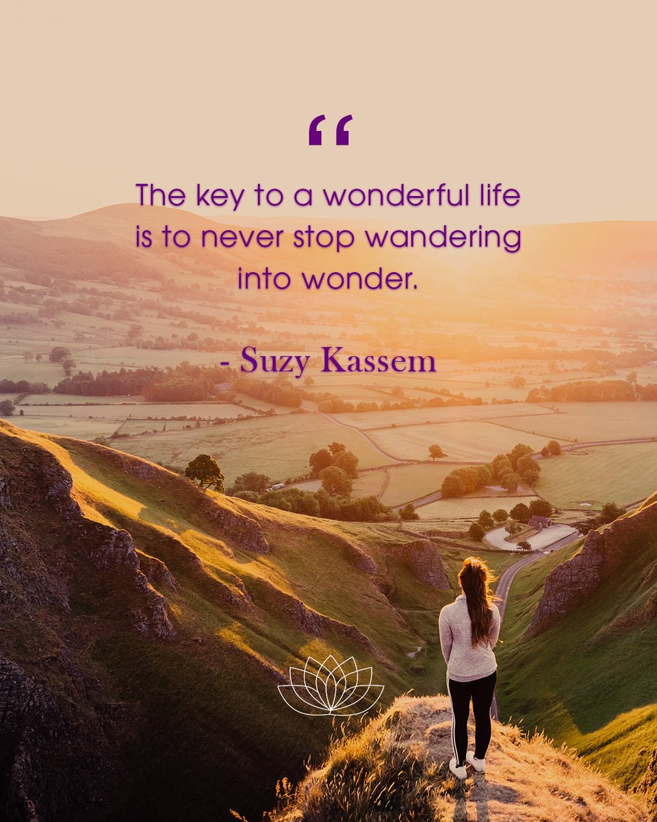 YogaDownload's tweet photo. The key to a wonderful life is to never stop wandering into wonder. 
- Suzy Kassem

#GoYourOmWay https://t.co/k8geo2UQlN