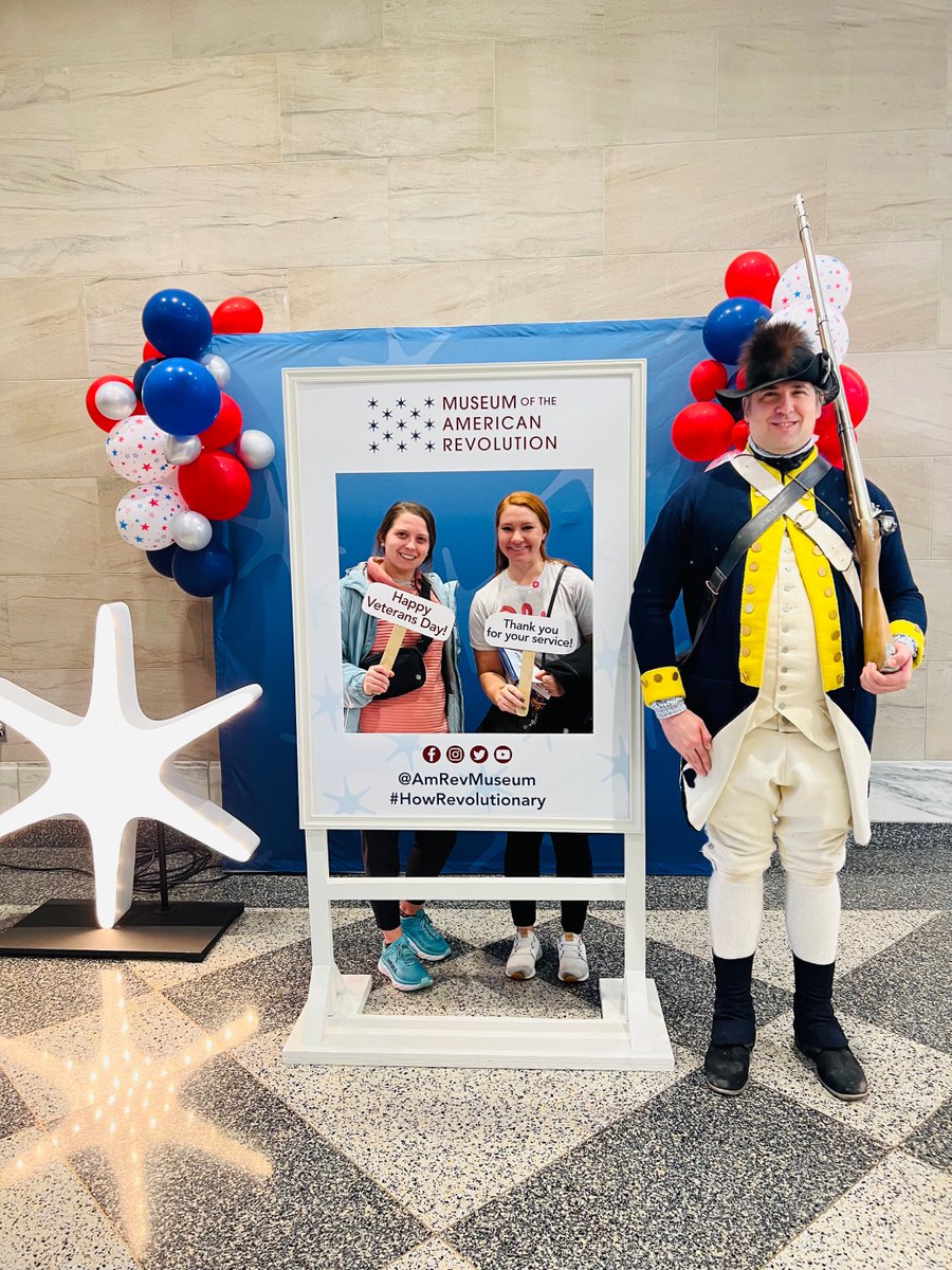 AmRevMuseum's tweet image. Visiting the Museum this weekend? Don&apos;t forget to stop by our photo booth and strike a pose! Be sure to tag us and use #HowRevolutionary 📸🤳 

#VeteransDayWeekend at the Museum: bit.ly/3BuE2Ne