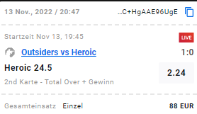 CGPathetic's tweet photo. #IEM #MajorRio Card 2
#GamblingTwitter
GRAND FINAL:
Map 2:
@CSGO_Outsiders ML & Over 26.5
0.3u @ 5.71
@heroicgg ML & Over 24.5
1.5u @ 2.24
LETS HIT IT!!👨🍳🔥🔥🔥 https://t.co/lE9xs1S8kW