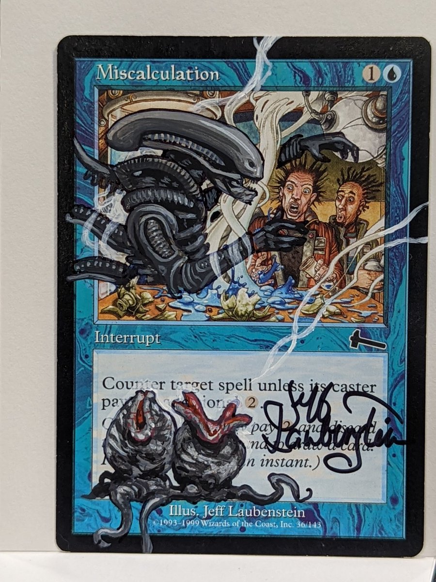 IllustratorJeff's tweet photo. @jpsz6 Hello from Salt Lake. #TheMagicSummit continues today. Lots of great folks at the show. Here's a couple color commissions that turned up as well. #mtg #mtgcustom #MTGalters https://t.co/3nuDzqeSFT