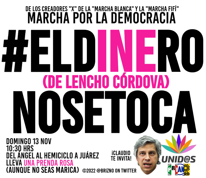 brizno's tweet photo. ¿Y que tal derechanguitos, la democracia ya les agradeció por "defenderla"? ¿Lencho Córdava @lorenzocordovav ya les mandó saludos? ¿Claudio el hombre X ya les pagó su torta? ¿se vistieron de rosa mariquitas? Cuéntenme.
#marchaINE 
#MarchaPorLaDemocracia https://t.co/Bob4w3EjG5