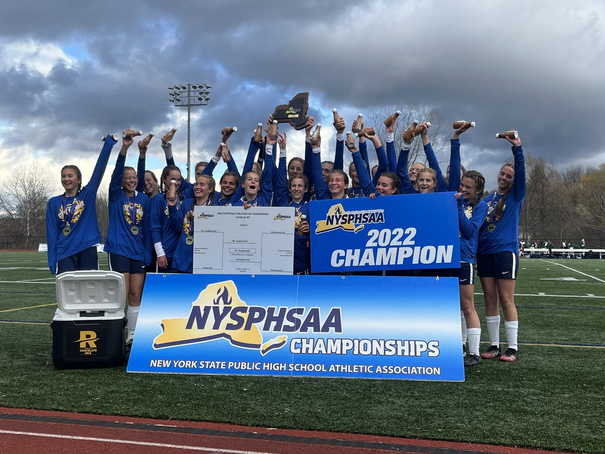 NYSPHSAA's tweet photo. GSoc: Your 2022 #NYSPHSAA Class D State Champions: Mount Academy! https://t.co/srnVsEqLQO